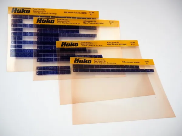 Hako Variette 3632 3637 Anbaugeräte Ersatzteilliste 1989 auf Microfiches