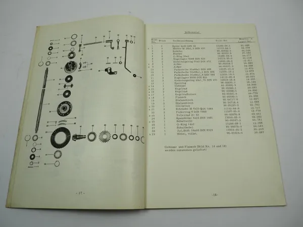Hakotrac 8014 8016 Traktor Ersatzteilliste 1968