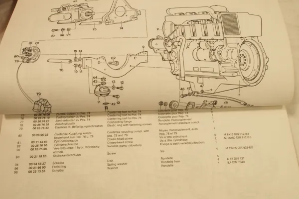 Hamm 2301S 2304S Walze Ersatzteilliste Bedienungsanleitung ca 1980