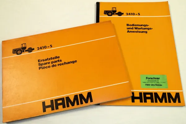 Hamm 2410-S Walze Bedienungsanleitung und Ersatzteilliste 1985