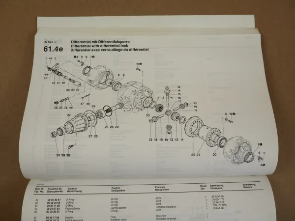 Hamm 2411 2414 Walze Ersatzteilliste Spare Parts Pieces de rechange 1993