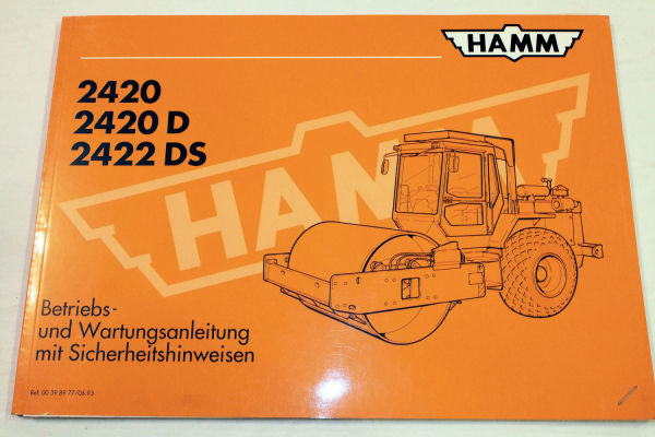 Hamm 2420 2420D 2422DS Betriebsanleitung Bedienung und Wartung 6/1993