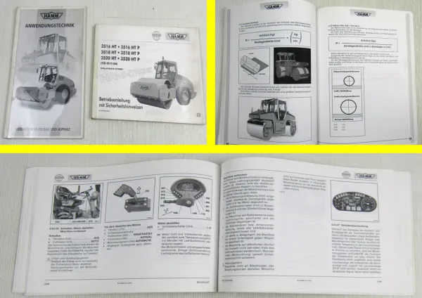 Hamm 3516 3518 3520 HT P Vibrationswalzenzug Betriebsanleitung + Anwendung