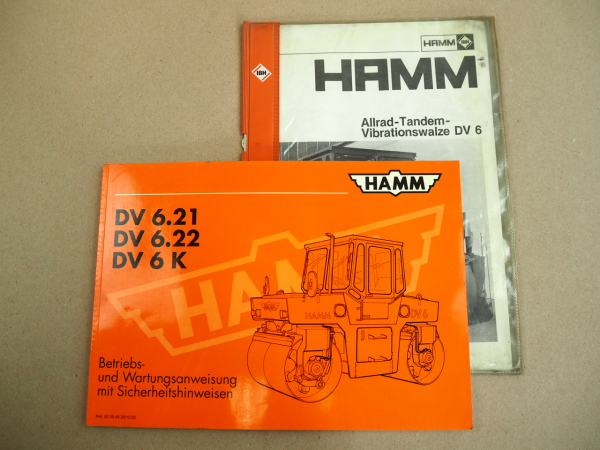 Hamm DV 6.21 6.22 6K Vibrationswalze Betriebsanleitung Wartung 1992