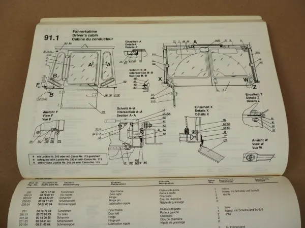 Hamm DV06 Walze Ersatzteilliste Spare Parts Pieces de rechange 1991
