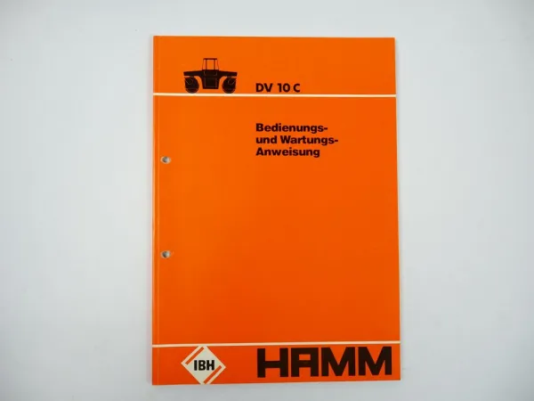 Hamm DV10C Walze Betriebsanleitung Bedienungsanleitung Wartung 1983