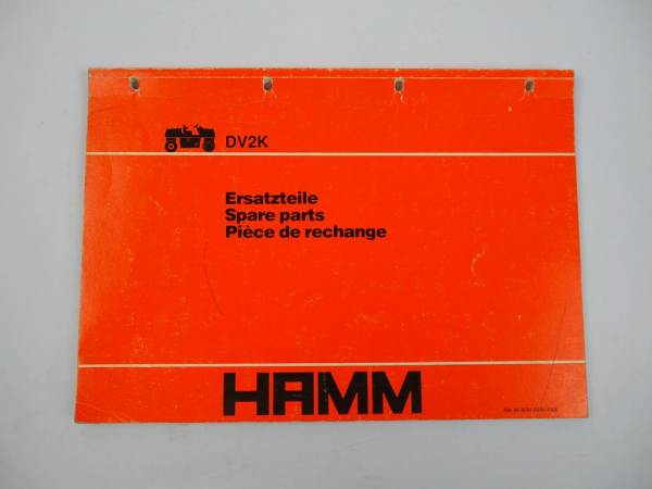 Hamm DV2K Walze Ersatzteilliste Spare Parts 1988
