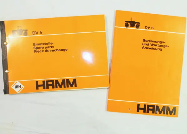 Hamm DV5 Bedienungsanleitung Betrieb Wartung 1983 und Ersatzteilliste 1986