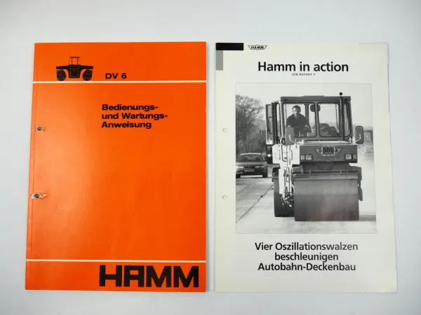Hamm DV6 Walze Betriebsanleitung Bedienungsanleitung + Prospekt 1986