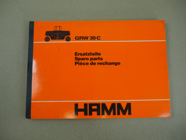Hamm GRW30C Walze Ersatzteilliste Spare Parts Pieces de rechange 1983