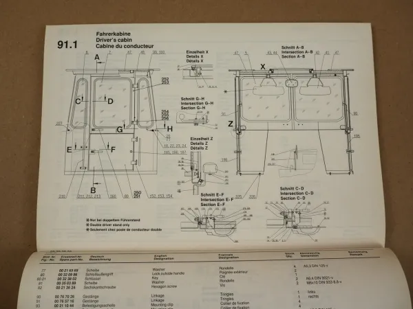 Hamm GRW5 Walze Ersatzteilliste Spare Parts Pieces de rechange 1990