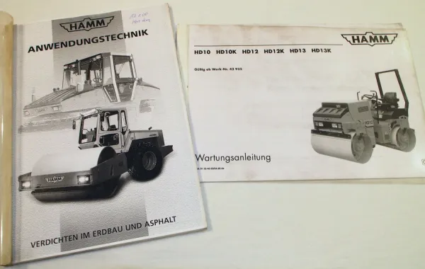 Hamm HD 10 12 13 K Wartungsanleitung und Anwendungstechnik Handbuch 1999