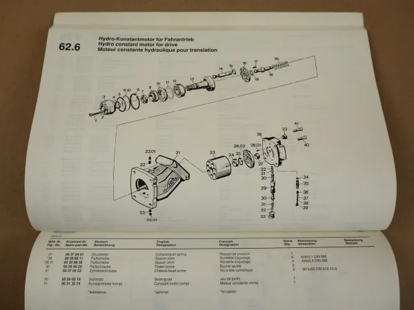 Hamm HD85 Walze Ersatzteilliste Spare Parts Pieces de rechange 1989