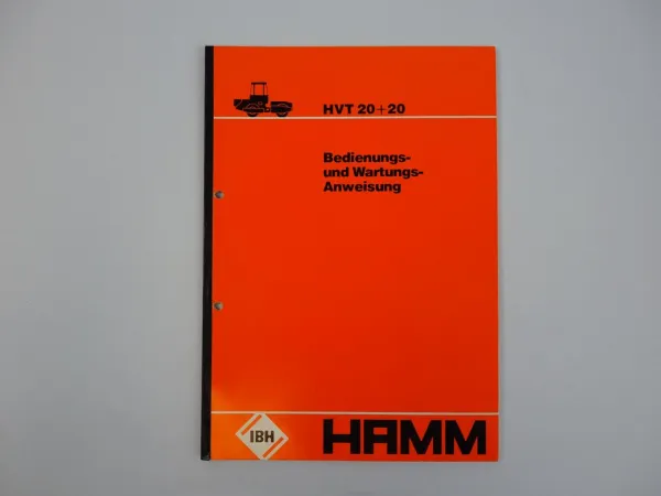 Hamm HVT 20+20 Walze Betriebsanleitung Bedienungsanleitung Wartung 1980