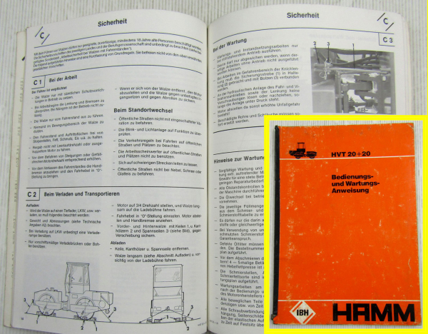 HAMM HVT20+20 Walze Bedienungsanleitung Betriebsanleitung Wartung 3/1980