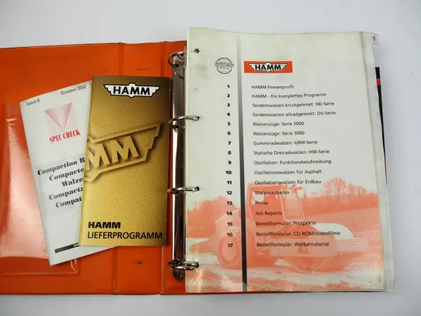 Hamm Walzen Tandemwalzen Walzenzug Prospekte Produktprogramm 2002