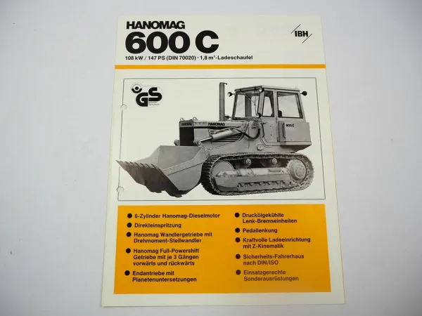 Hanomag 600C Laderaupe 147 PS Prospekt 1980