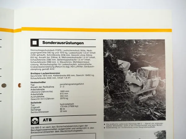 Hanomag 600C Laderaupe 147 PS Prospekt 1980