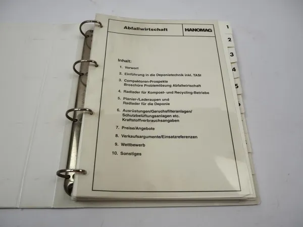 Hanomag Abfallwirtschaft Deponietechnik Verkaufshandbuch mit ca. 40 Prospekten