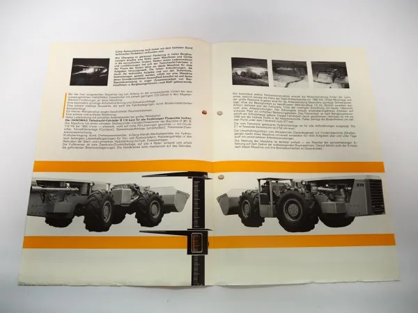 Hanomag B110 Fahrlader Tiefschaufel Bergbau Prospekt ca. 1970er Jahre