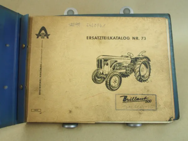 Hanomag Brillant 600 Ersatzteilkatalog Ersatzteilliste 1962
