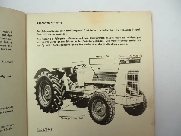 Hanomag Brillant 600 Schlepper Betriebsanleitung Bedienungsanleitung 1969