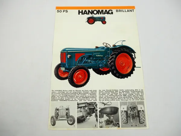 Hanomag Brillant 600 Traktor mit 50PS Prospekt 1962