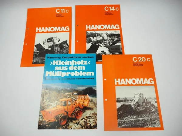 Hanomag C11 C14 C20 c Compaktor Müllverdichter 4x Prospekt 1974