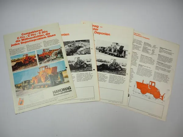 Hanomag C11 C14 C20 c Compaktor Müllverdichter 4x Prospekt 1974
