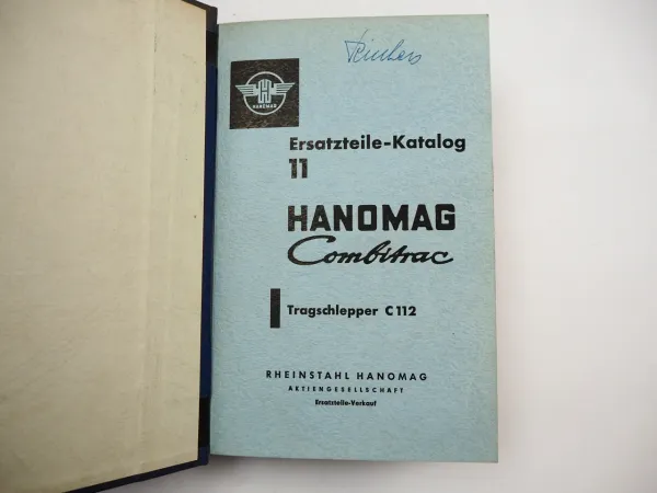Hanomag C112 R112 Combitrac Schlepper Ersatzteilliste Ersatzteilekatalog