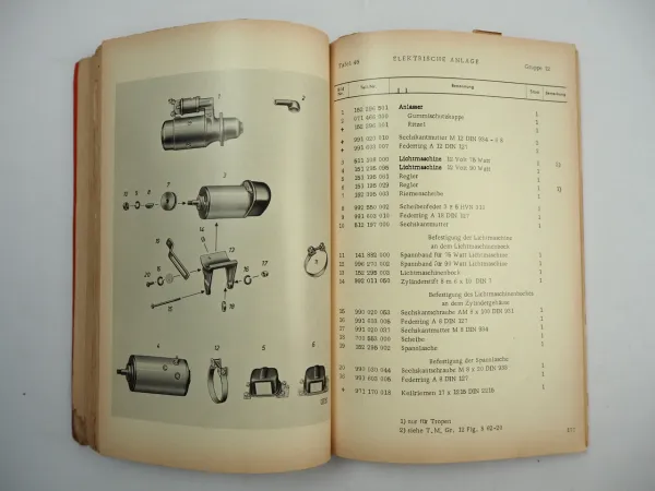 Hanomag Combitrac R217 E S Zugschlepper Ersatzteilliste Ersatzteilkatalog 1962
