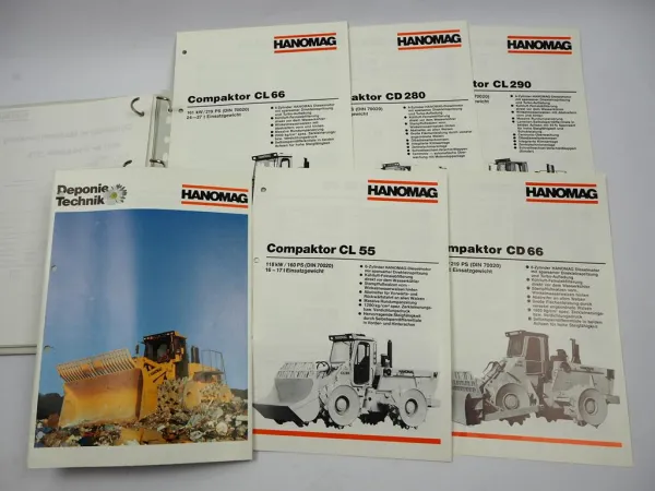 Hanomag Deponietechnik Verkaufshandbuch mit ca. 18x Prospekt 1990