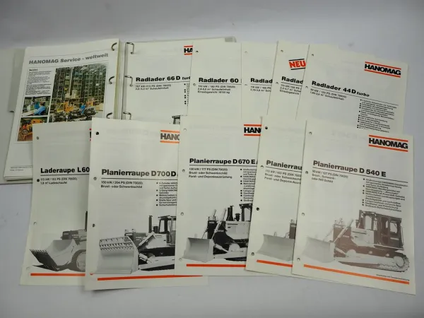 Hanomag Deponietechnik Verkaufshandbuch mit ca. 18x Prospekt 1990