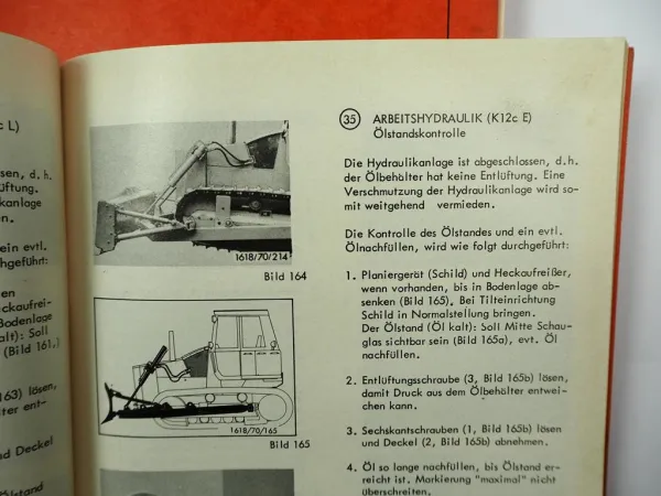 Hanomag K12c Flachbagger Raupenschlepper Betriebsanleitung Ersatzteilliste 1970