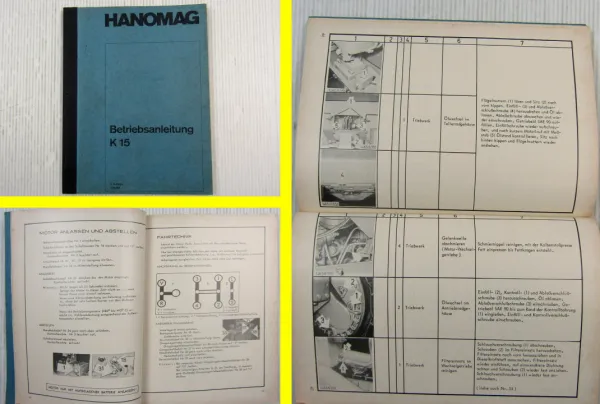 Hanomag K15 Kettenschlepper Betriebsanleitung Bedienung Wartung Schaltplan 1968