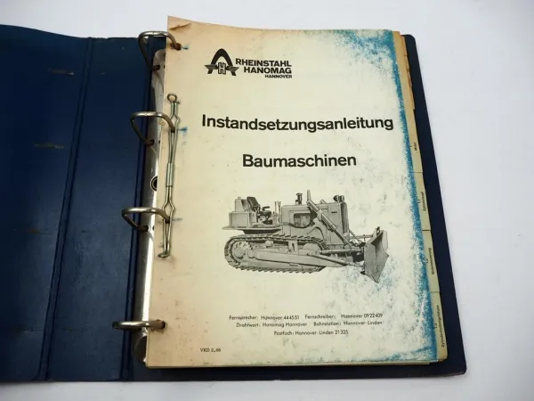 Hanomag K7 K7b Baumaschinen Laderaupe Werkstatthandbuch 1965