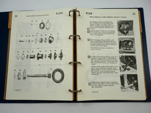 Hanomag K7 Serie B Chenillard Manuel de reparation 1965