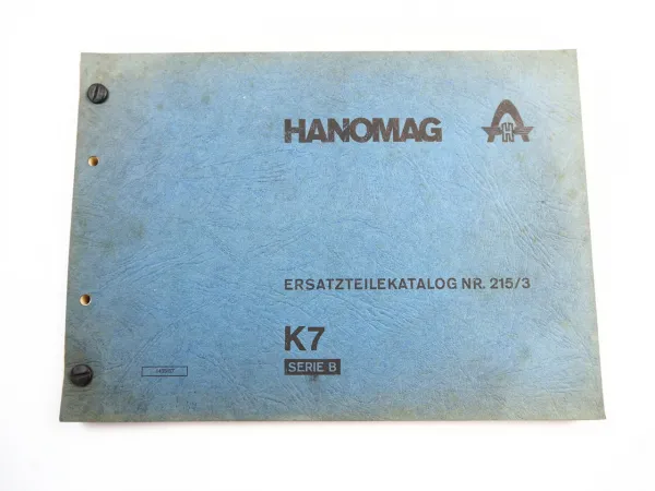 Hanomag K7 Serie B Kettenschlepper Ersatzteilliste Ersatzteilkatalog 1967