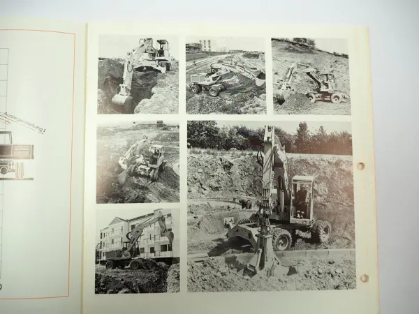 Hanomag M40 Mobilbagger + Ausrüstungen 2x Prospekt 1970er Jahre