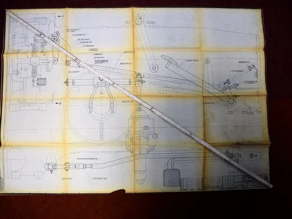 Hanomag Perfekt 301 401 Kupplungsbetätigung Einfachkupplung techn Zeichnung 1964