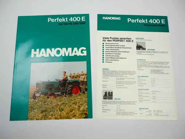 Hanomag Perfekt 400 E Schlepper Prospekt Technische Daten 1969