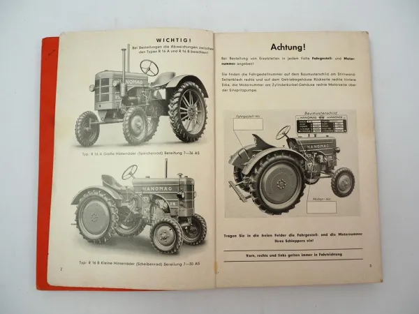 Hanomag R16 Radschlepper Ersatzteilliste Ersatzteilkatalog 1953