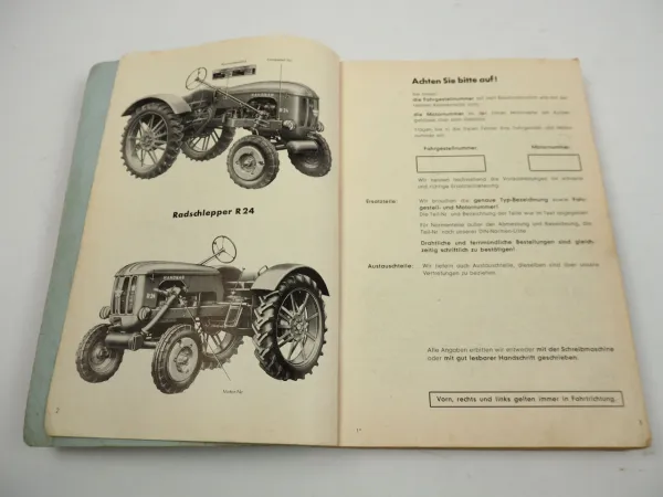 Hanomag R24 C112 Schlepper Ersatzteilliste Ersatzteilkatalog 1957