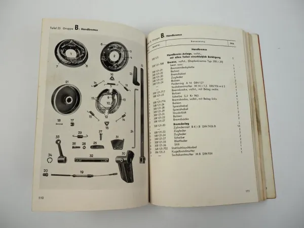 Hanomag R28 Diesel-Radschlepper Ersatzteilkatalog Ersatzteilliste 1952