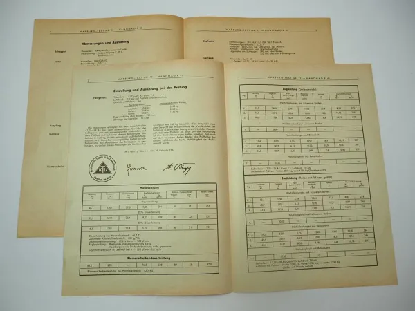 Hanomag R45 Schlepper Prüfbericht Prüffeld Marburg 1950/52