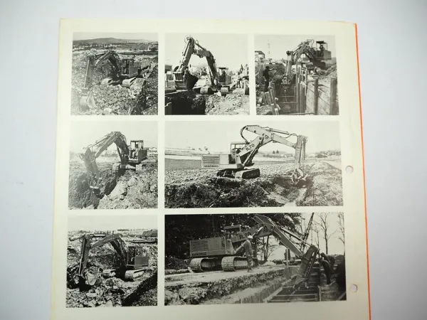 Hanomag R7 Raupenbagger + Ausrüstungen 3x Prospekt ca. 1974