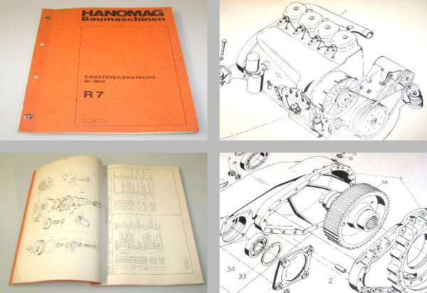 Hanomag R7 Raupenbagger Ersatzteilliste Parts List 1973