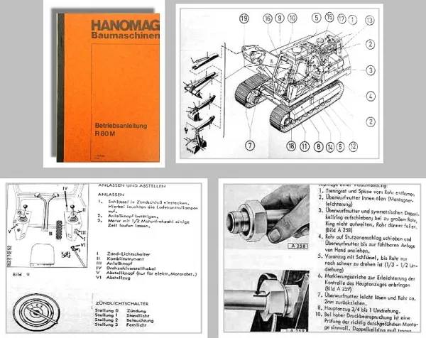 Hanomag R80 M Hydraulikbagger Betriebsanleitung Bedienung Wartung