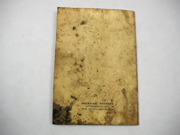 Hanomag Radschlepper 4-Takt-Motor Anbauanleitung Hydraulikanlage 1961