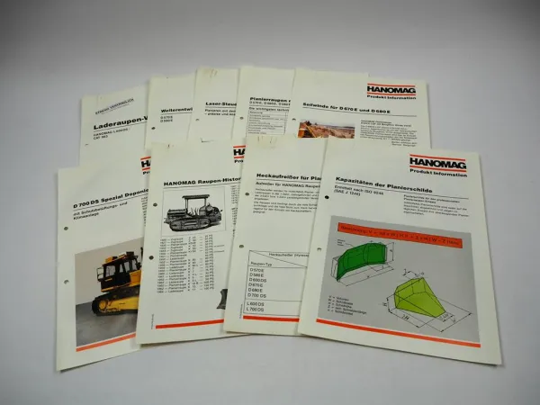 Hanomag Raupen Seilwinde Planierschilde Prospekt Produktprogramm Techn. Daten 92